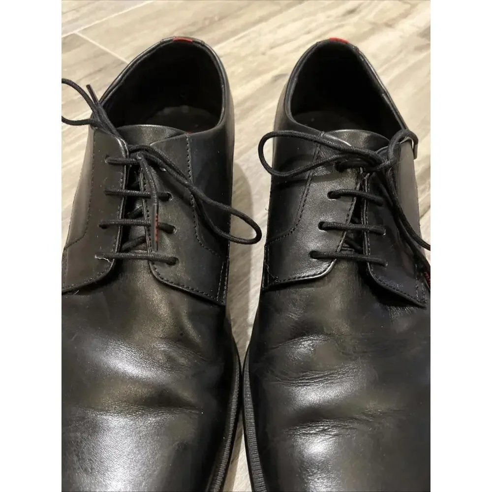 HUGO BY HUGO BOSS MENS BLACK DRESS OXFORD SHOES SIZE EU45.5/US11.5 MADE IN LAOS